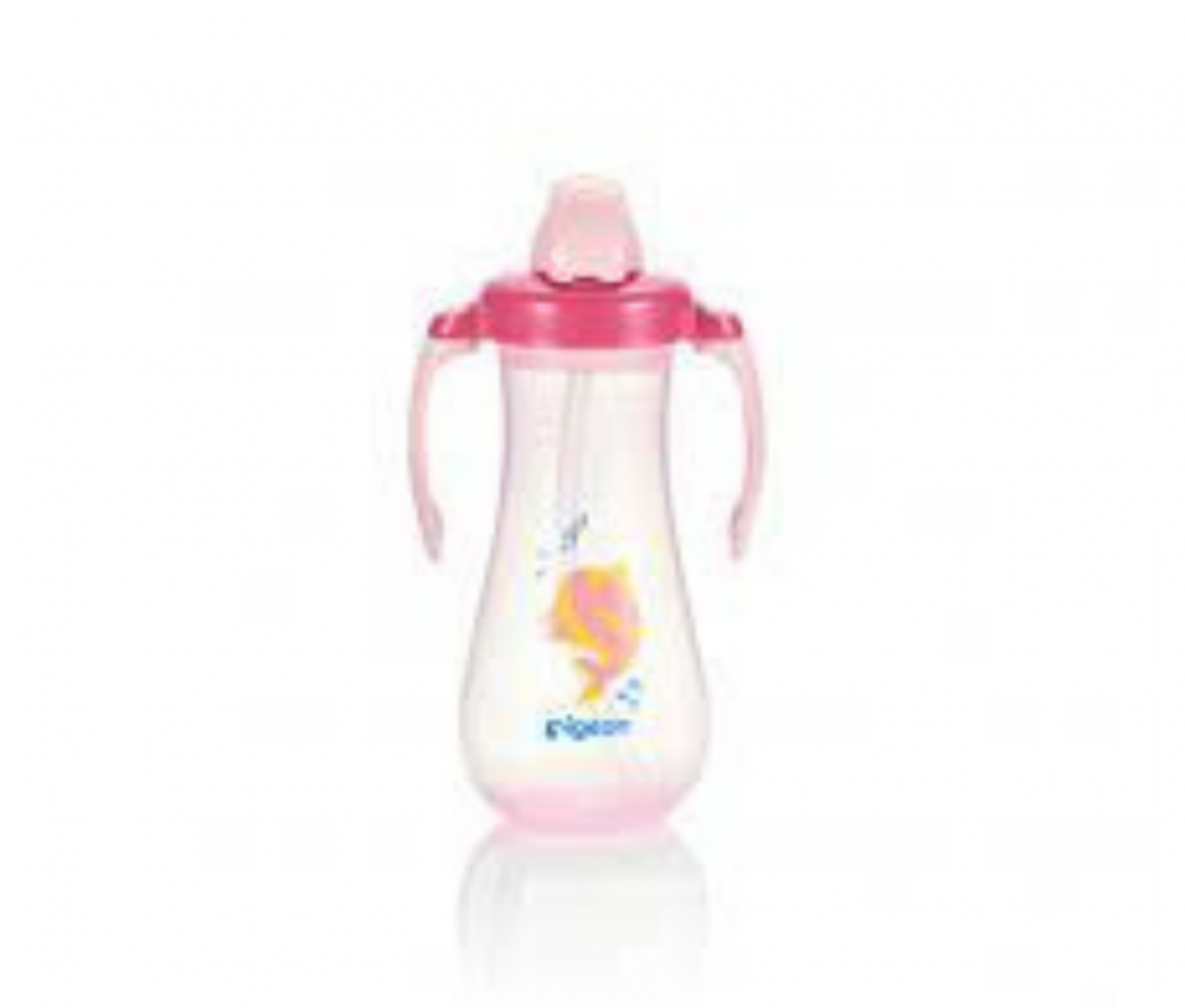 Tall Straw Bottle, Pink 300ml, (EN)