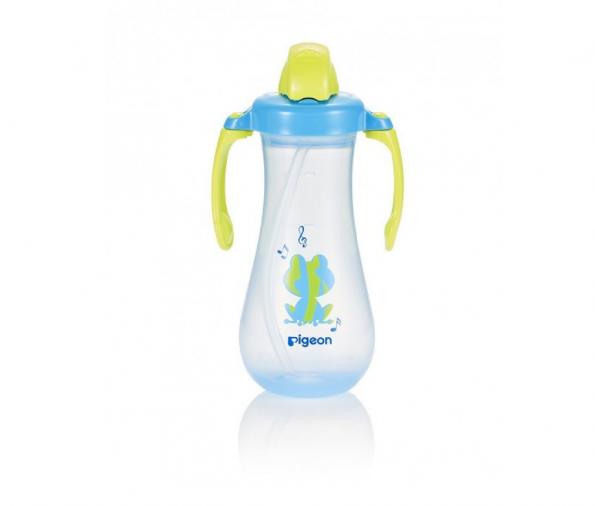 Tall Straw Bottle, Blue 300ml, (EN)