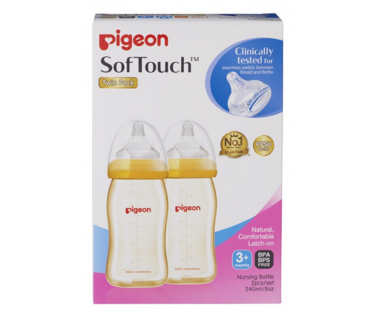 Softouch Peristaltic PLUS  Glass 240ml, M (TG) with Packaging [26645]