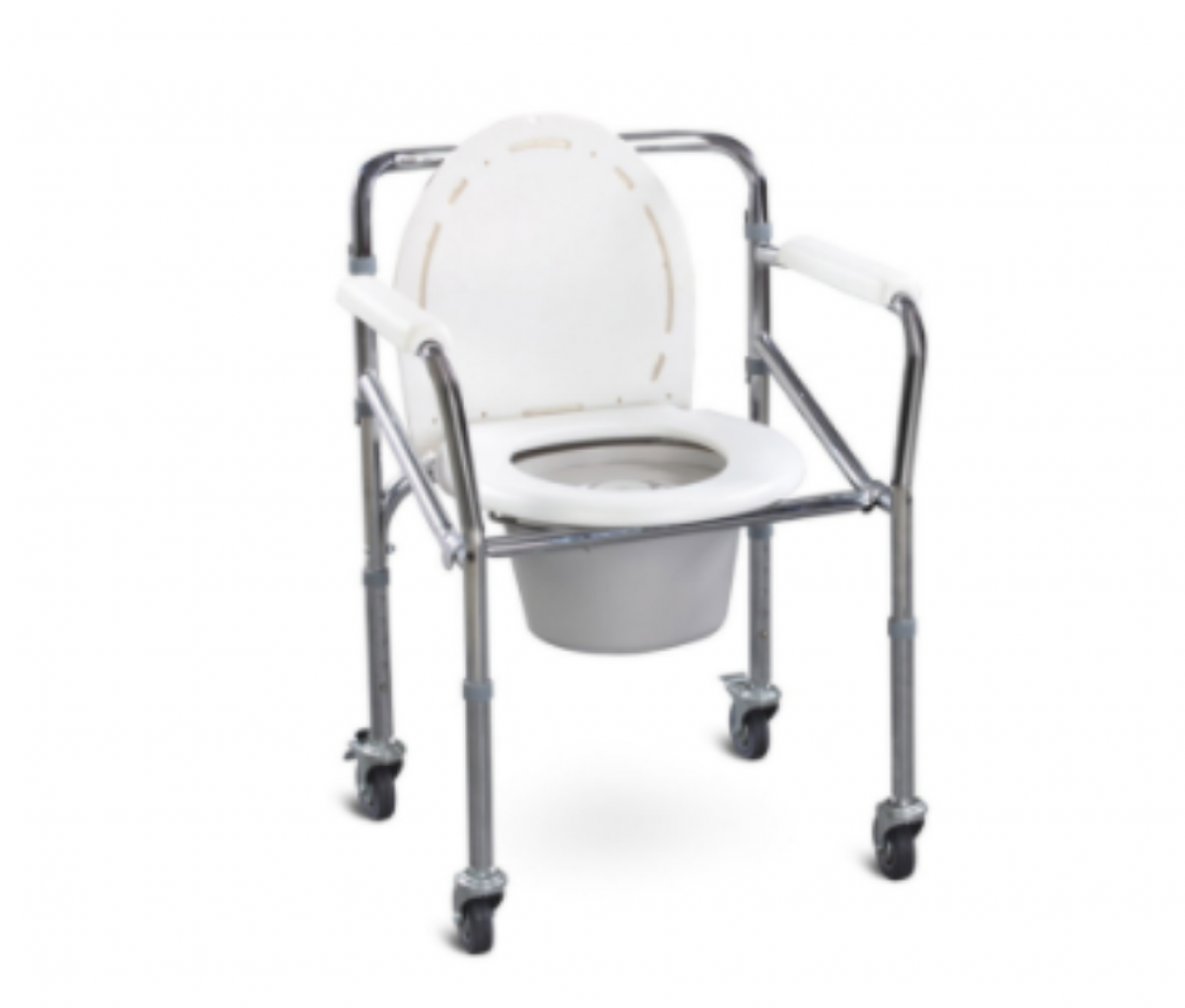 Commode Chair SS With Caster Wheels - SQ1011