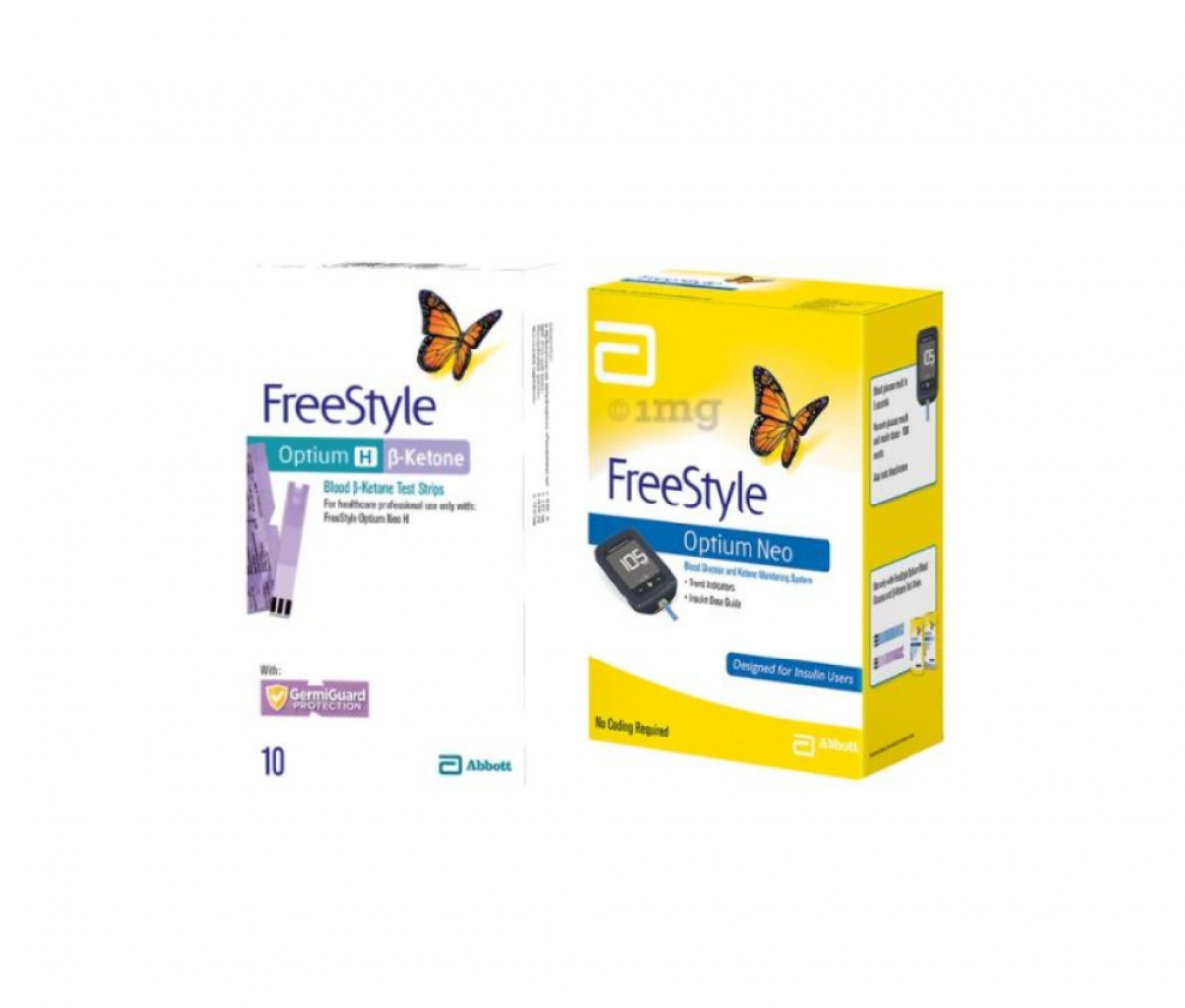 FreeStyle Optium Neo Blood Glucose and Ketone Monitoring System with 10 FreeStyle Optium H β-Ketone Test Strip