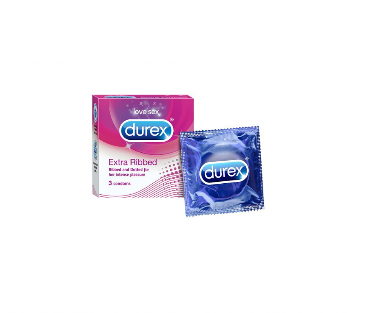 Durex Condoms Extra Ribbed 3's