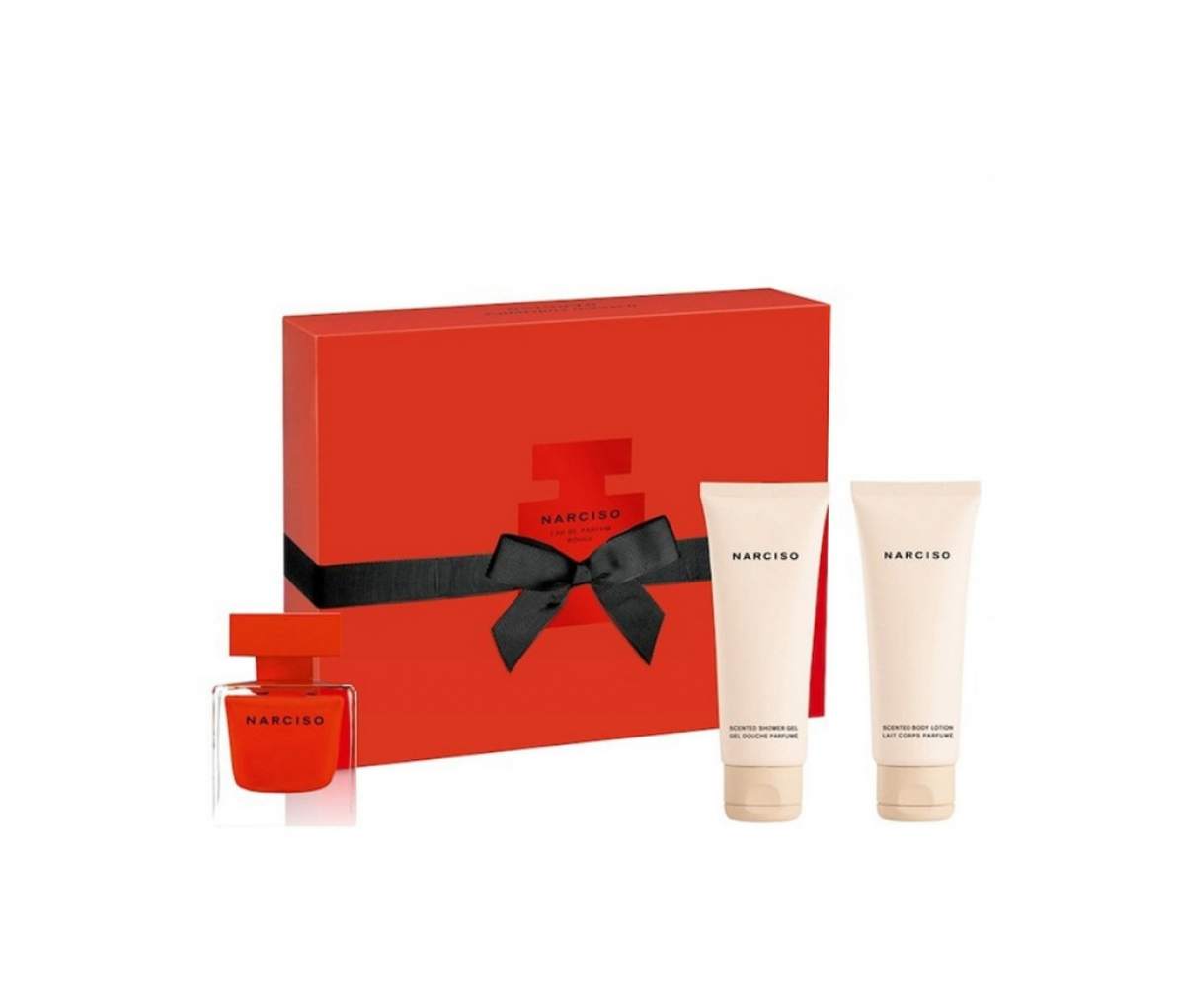 NARCISO RODRIGUEZ NARCISO ROUGE  W  EDP 50ML 75ML SCENTED BL 75ML SCENTED SG SET