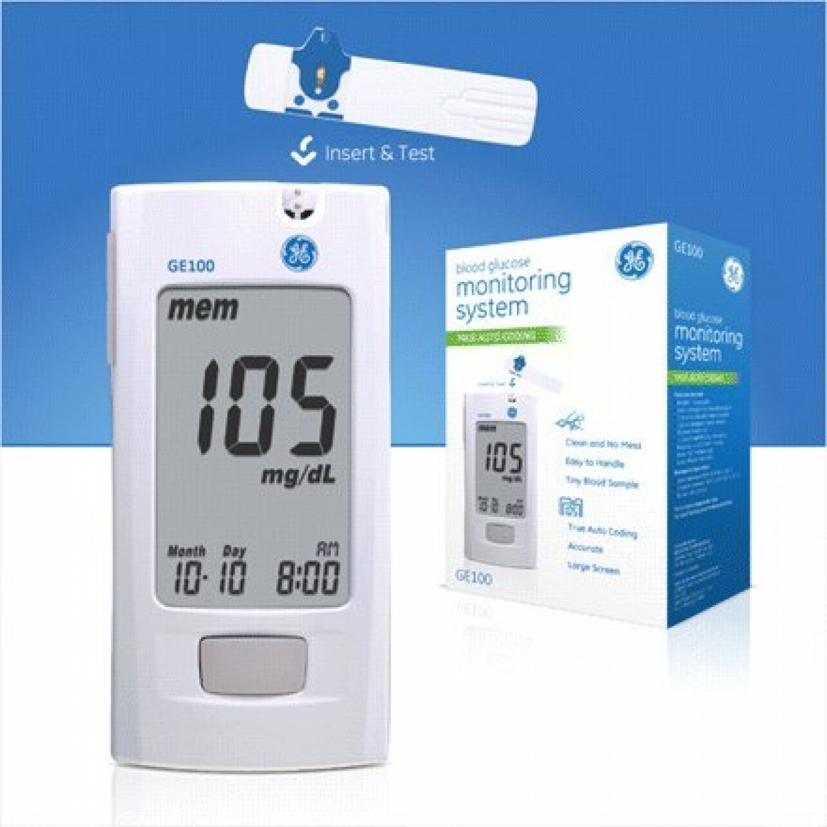 BIONIME GE100 Blood Glucose Meter Kit with 10 Free Strips