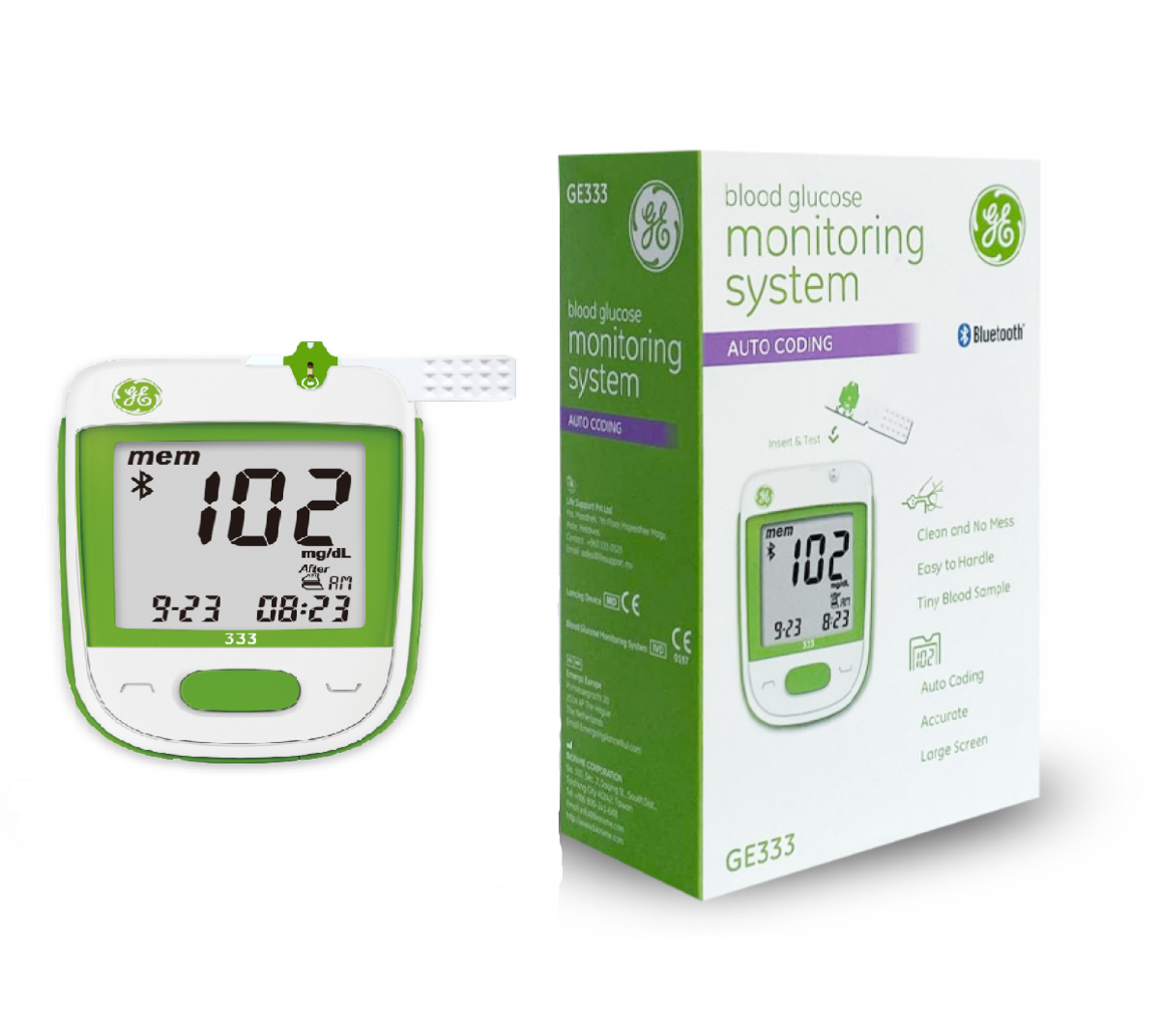 BIONIME GE333 Bluetooth Blood Glucose Meter Kit with 10 Free Strips